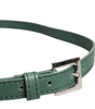 Ceinture Dolce &amp; Gabbana en cuir vert foncé avec boucle en métal argenté