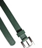 Ceinture Dolce &amp; Gabbana en cuir vert foncé avec boucle en métal argenté