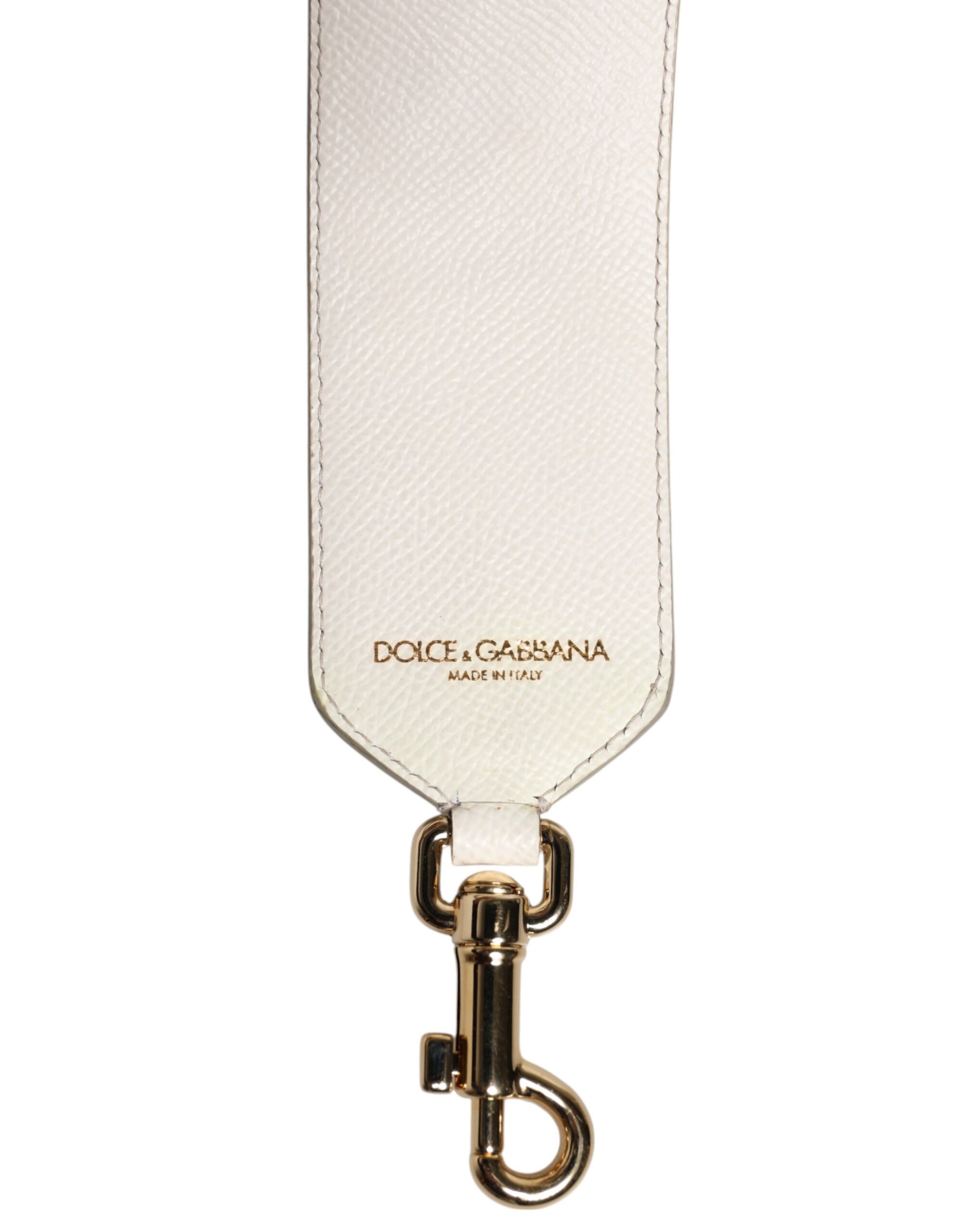 Bandoulière à clous en cuir à fleurs blanches et bleues Dolce &amp; Gabbana