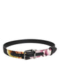 Ceinture Dolce &amp; Gabbana en brocart floral noir avec boucle en métal argenté