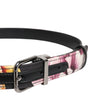 Ceinture Dolce &amp; Gabbana en brocart floral noir avec boucle en métal argenté