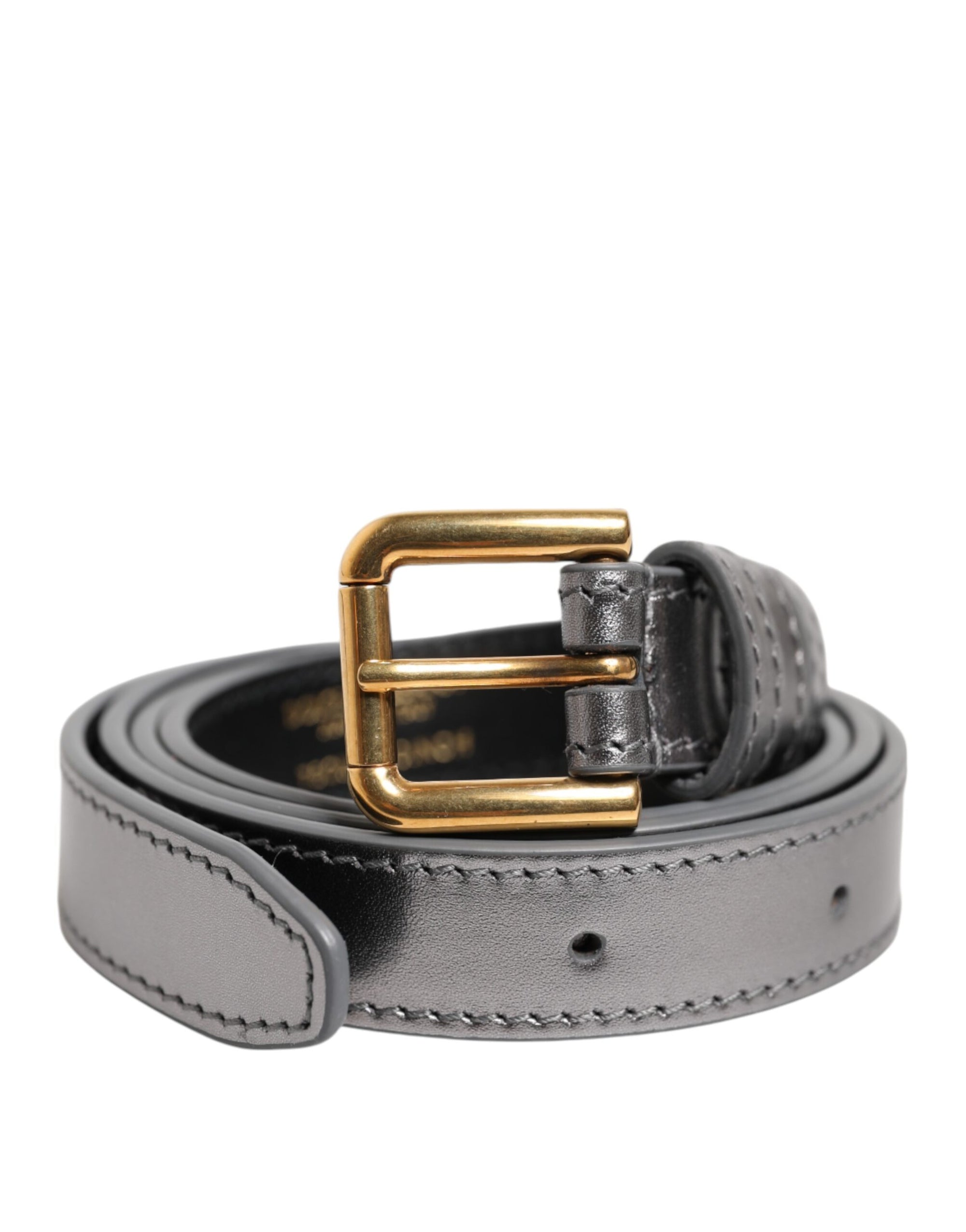 Ceinture à boucle en métal gravée du logo argenté Dolce &amp; Gabbana