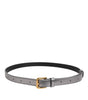 Ceinture à boucle en métal gravée du logo argenté Dolce &amp; Gabbana