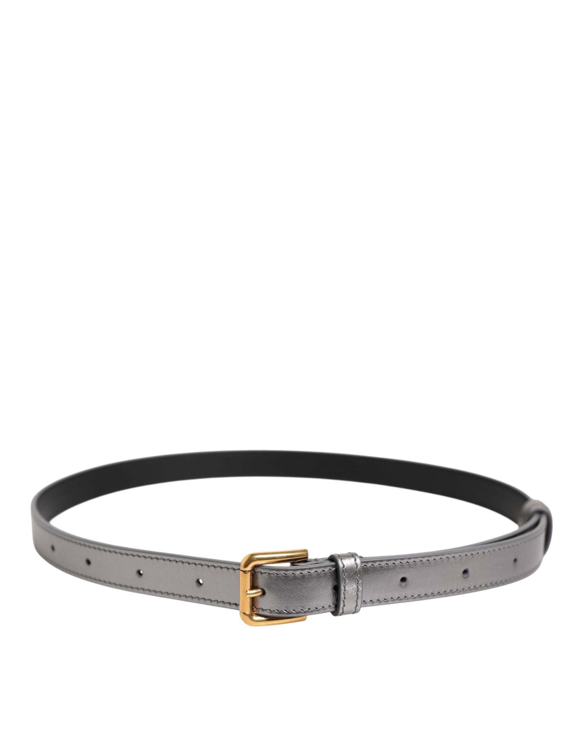 Ceinture à boucle en métal gravée du logo argenté Dolce &amp; Gabbana