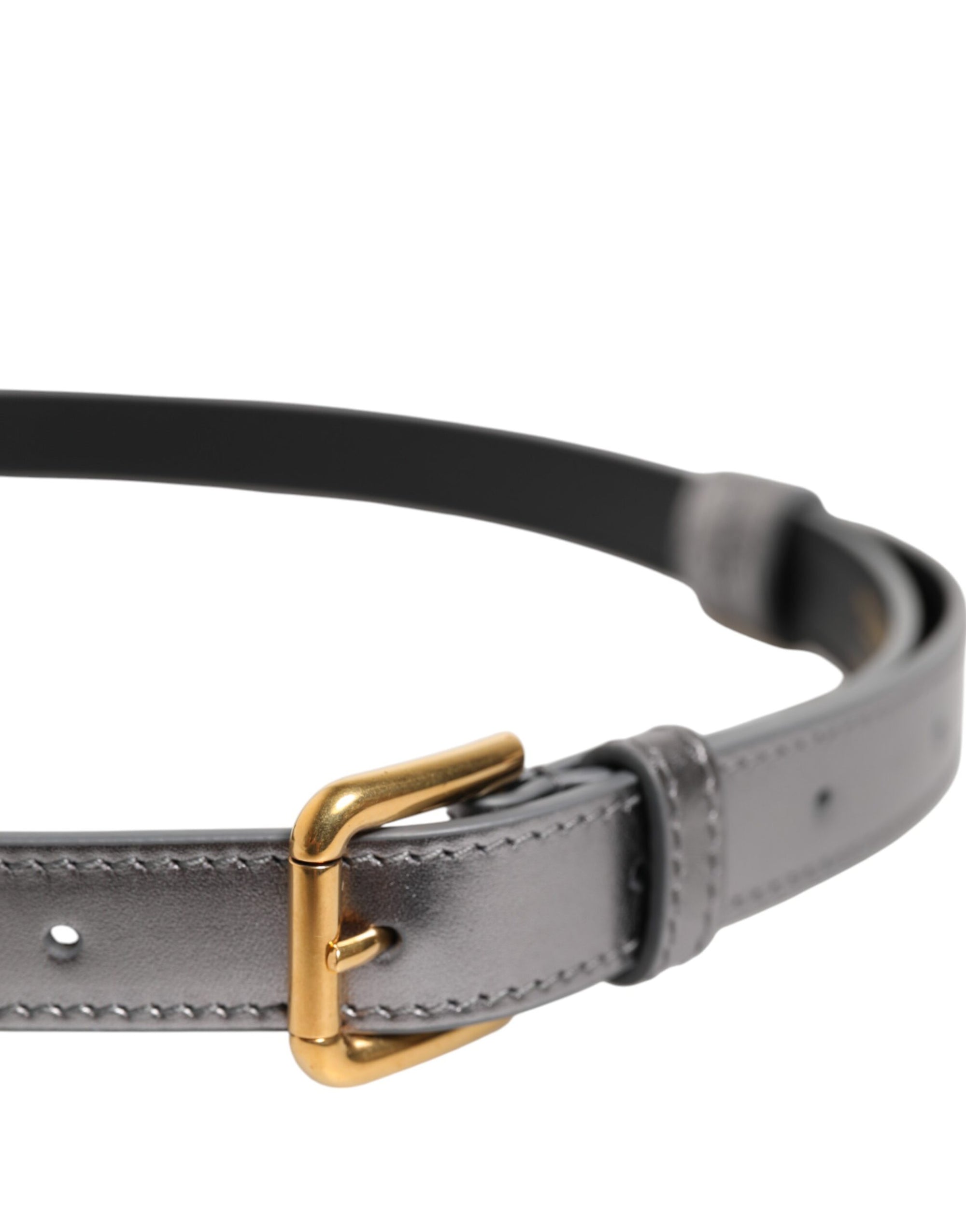Ceinture à boucle en métal gravée du logo argenté Dolce &amp; Gabbana
