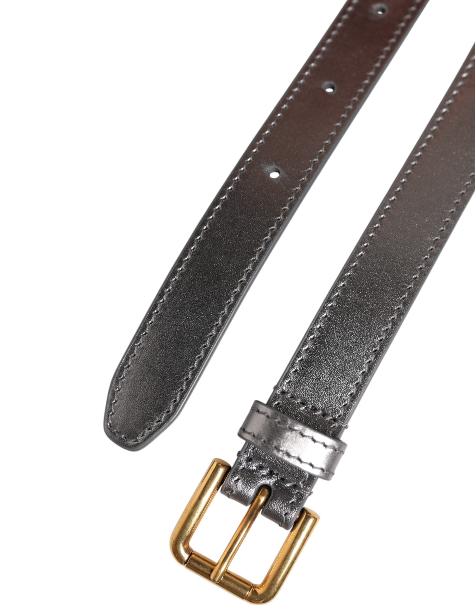 Ceinture à boucle en métal gravée du logo argenté Dolce &amp; Gabbana
