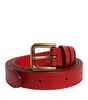 Ceinture à boucle en métal gravée du logo rouge Dolce &amp; Gabbana