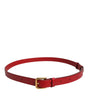 Ceinture à boucle en métal gravée du logo rouge Dolce &amp; Gabbana