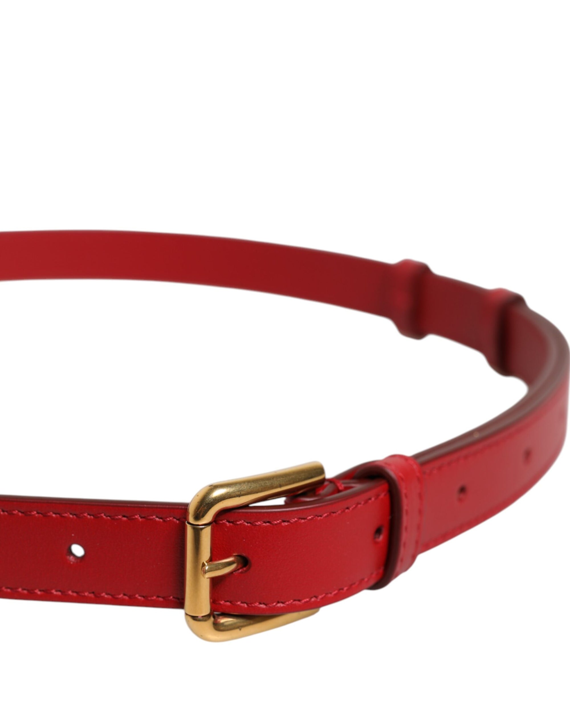 Ceinture à boucle en métal gravée du logo rouge Dolce &amp; Gabbana