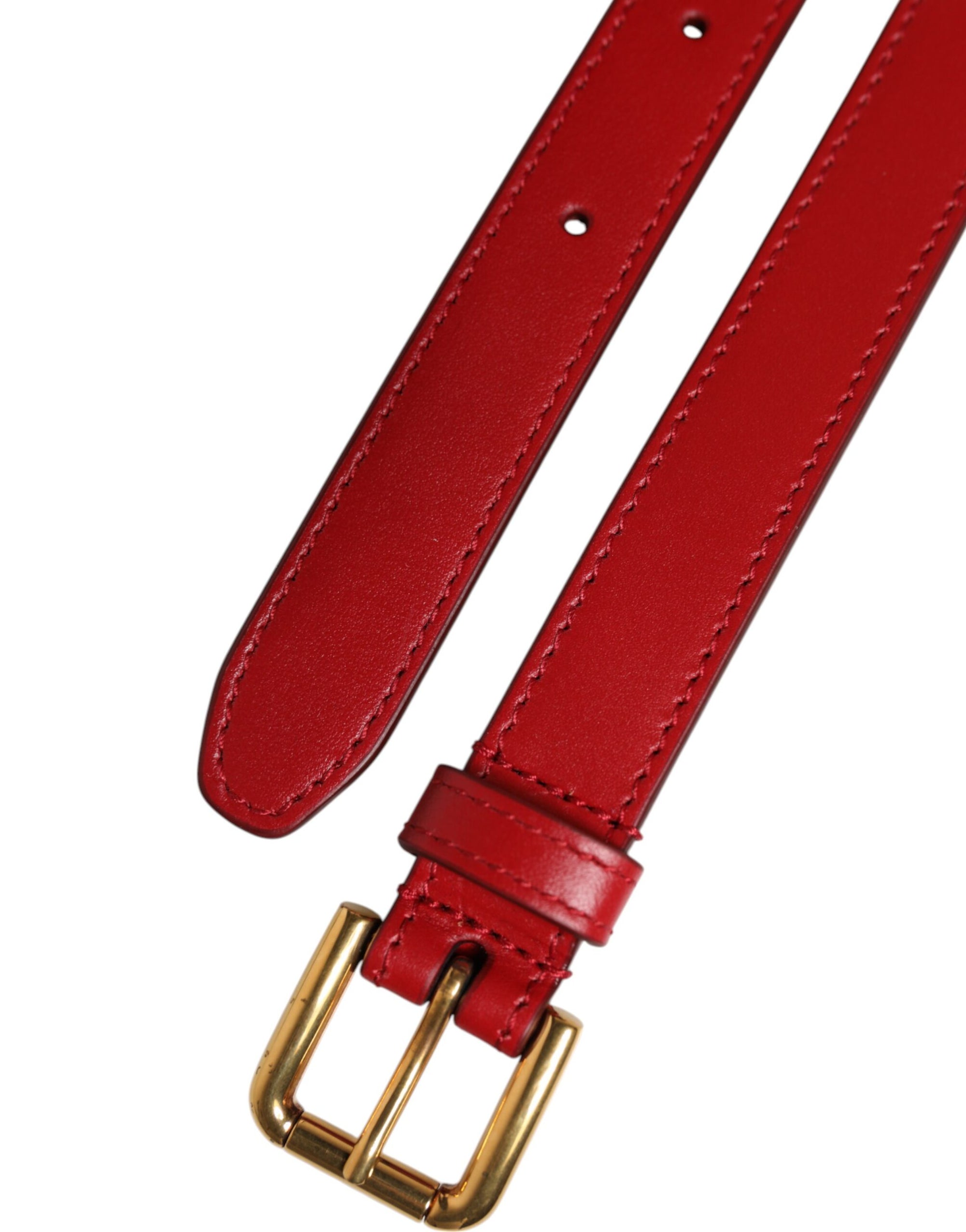 Ceinture à boucle en métal gravée du logo rouge Dolce &amp; Gabbana