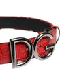 Ceinture Dolce &amp; Gabbana en viscose rouge avec boucle en métal argenté et logo DG