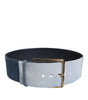 Ceinture Dolce &amp; Gabbana en denim bleu bicolore avec boucle en métal doré