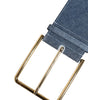 Ceinture Dolce &amp; Gabbana en denim bleu bicolore avec boucle en métal doré