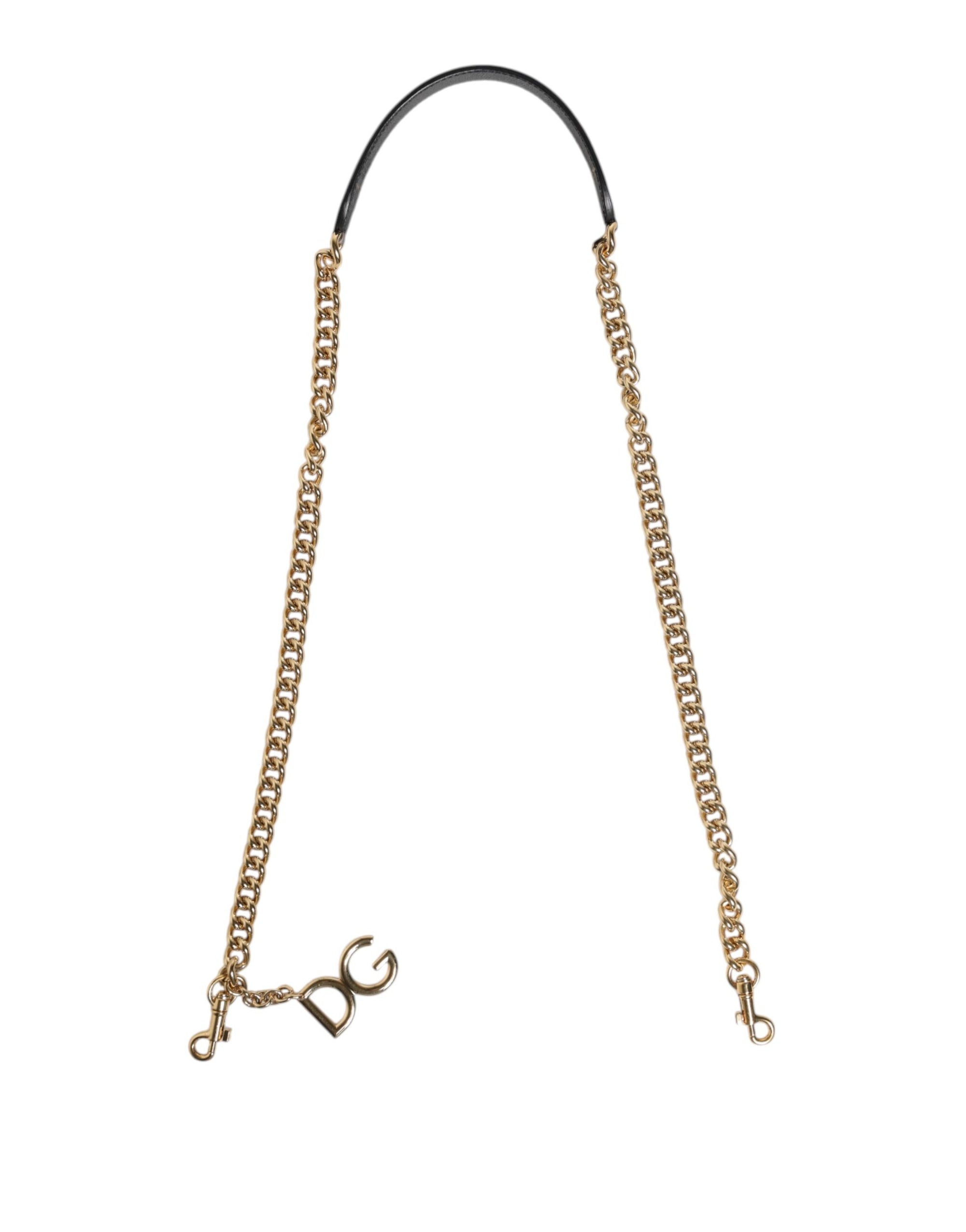 Bandoulière accessoire en laiton doré et chaîne léopard marron Dolce &amp; Gabbana