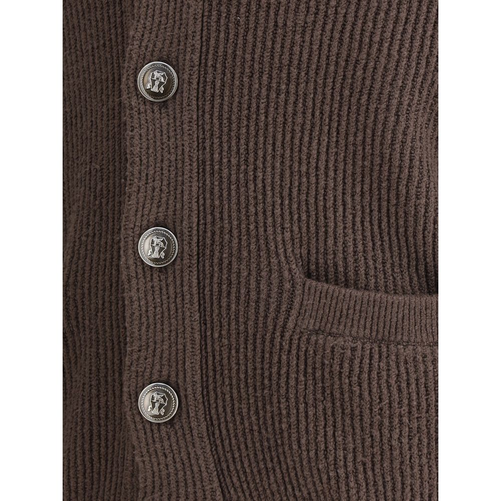 Cardigan côtelé Brunello Cucinelli