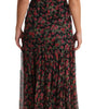 Dolce & Gabbana Black Floral Roses A-Line Shift Gown Dress