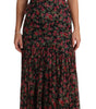 Dolce & Gabbana Black Floral Roses A-Line Shift Gown Dress