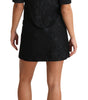 Dolce & Gabbana Black Button Embellished Jacquard Mini Dress