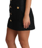 Dolce & Gabbana Black Button Embellished Jacquard Mini Dress