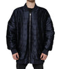 Dolce & Gabbana Dark Blue Quilted Full Zip Bomber Jacket