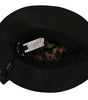 Dolce & Gabbana Elegant Black Leather Cloche Cap