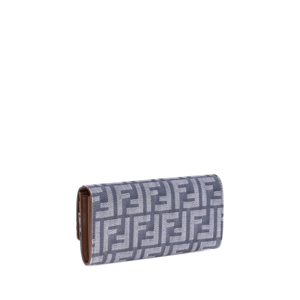 Portefeuille en denim imprimé Fendi FF