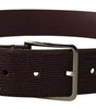 Dolce & Gabbana Dark Brown Calf Leather Silver Logo Metal Buckle Belt