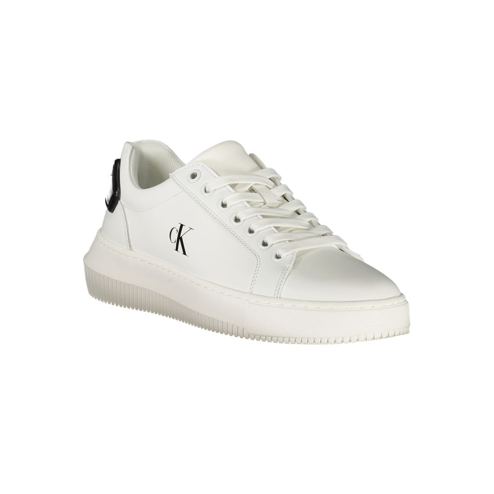 Baskets Calvin Klein en cuir blanc pour femme