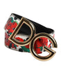 Dolce & Gabbana White Floral Reversible DG Logo Buckle Belt