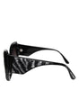 Dolce & Gabbana Black Silver Sequin Oversized Butterfly DG4326 Sunglasses