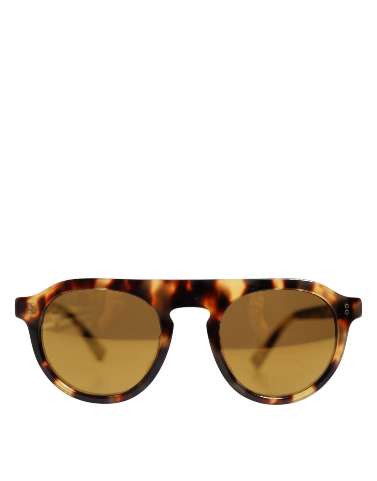 Dolce &amp; Gabbana Brown Acetate Round Leopard Print Eyewear Sunglasses