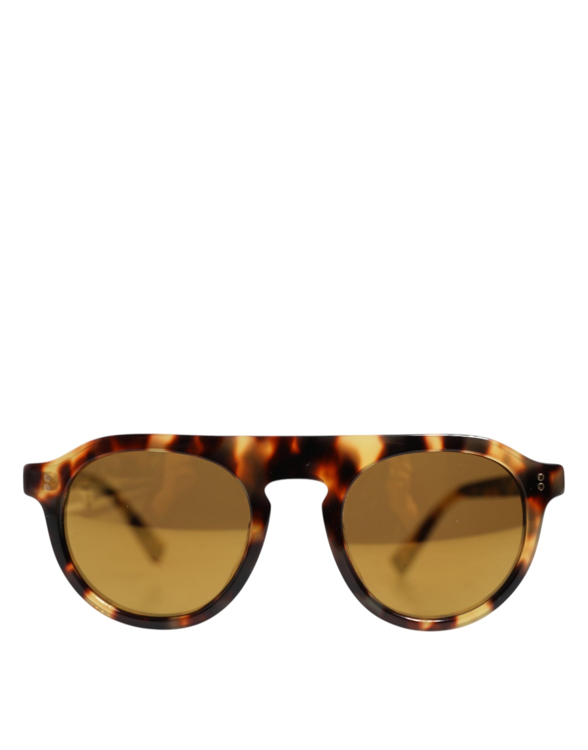 Dolce &amp; Gabbana Brown Acetate Round Leopard Print Eyewear Sunglasses
