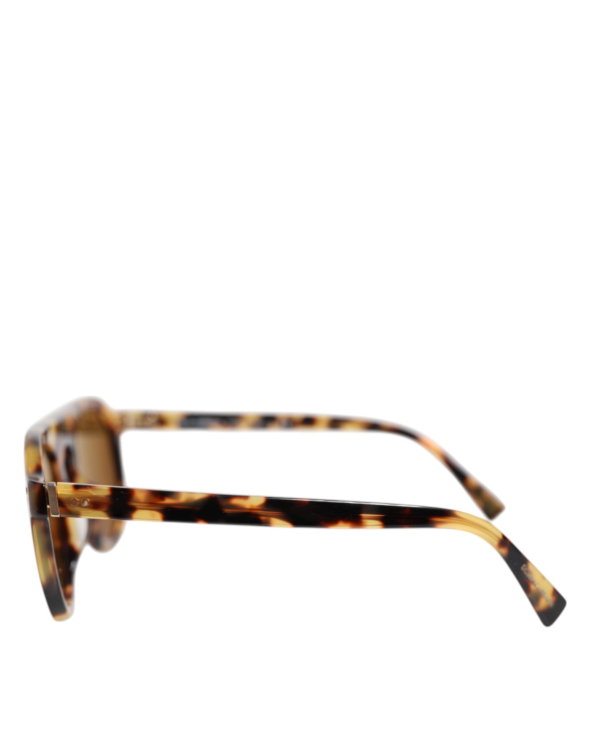 Dolce &amp; Gabbana Brown Acetate Round Leopard Print Eyewear Sunglasses