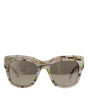 Dolce &amp; Gabbana White DG4231F Floral Acetate Rectangle Shades Sunglasses