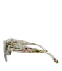 Dolce &amp; Gabbana White DG4231F Floral Acetate Rectangle Shades Sunglasses