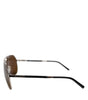 Dolce &amp; Gabbana DG2073 Silver Steel Classic Pilot Brown Lens Sunglasses