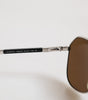 Dolce &amp; Gabbana DG2073 Silver Steel Classic Pilot Brown Lens Sunglasses