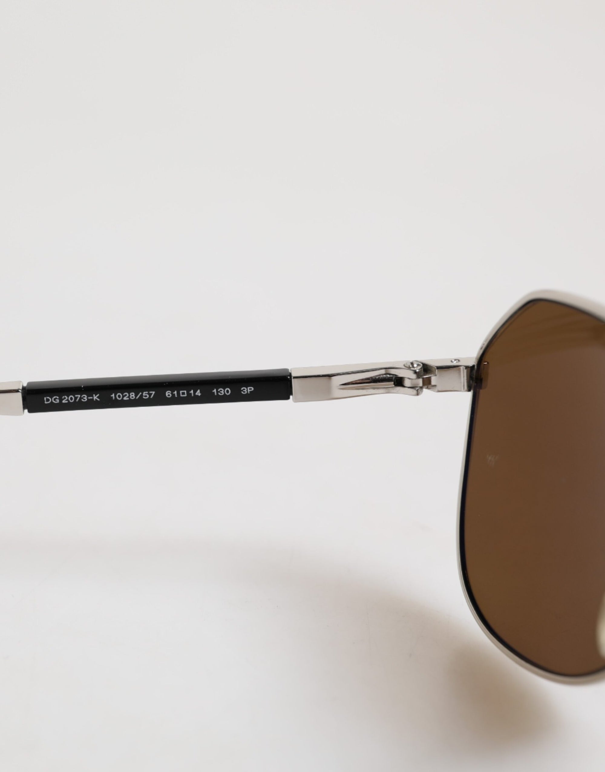 Dolce &amp; Gabbana DG2073 Silver Steel Classic Pilot Brown Lens Sunglasses