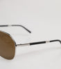 Dolce &amp; Gabbana DG2073 Silver Steel Classic Pilot Brown Lens Sunglasses