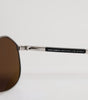 Dolce &amp; Gabbana DG2073 Silver Steel Classic Pilot Brown Lens Sunglasses