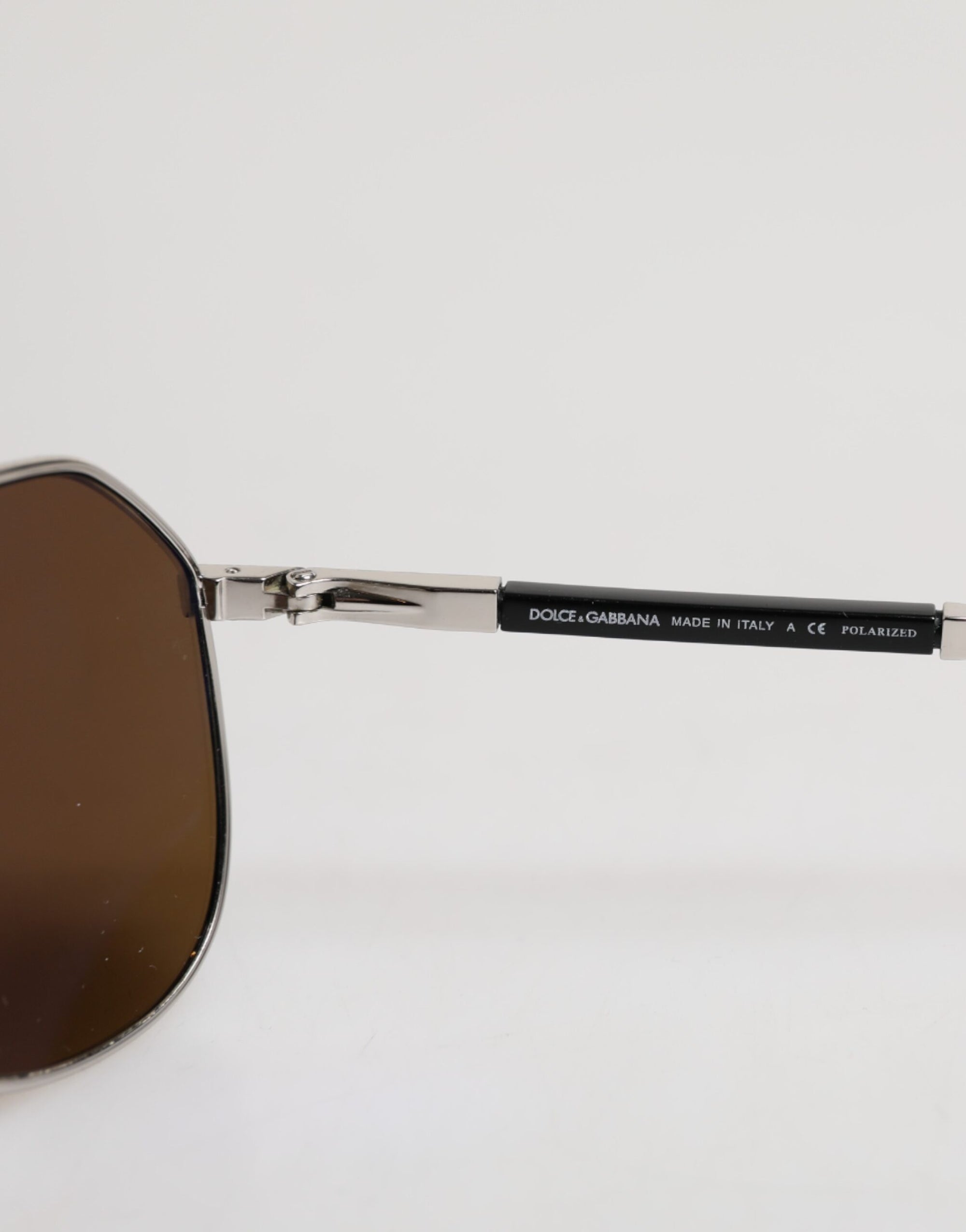 Dolce &amp; Gabbana DG2073 Silver Steel Classic Pilot Brown Lens Sunglasses