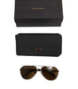 Dolce &amp; Gabbana DG2073 Silver Steel Classic Pilot Brown Lens Sunglasses