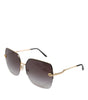 Dolce &amp; Gabbana DG2267 Black Gold Metal Full Rim Square Sunglasses