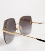 Dolce &amp; Gabbana DG2267 Black Gold Metal Full Rim Square Sunglasses