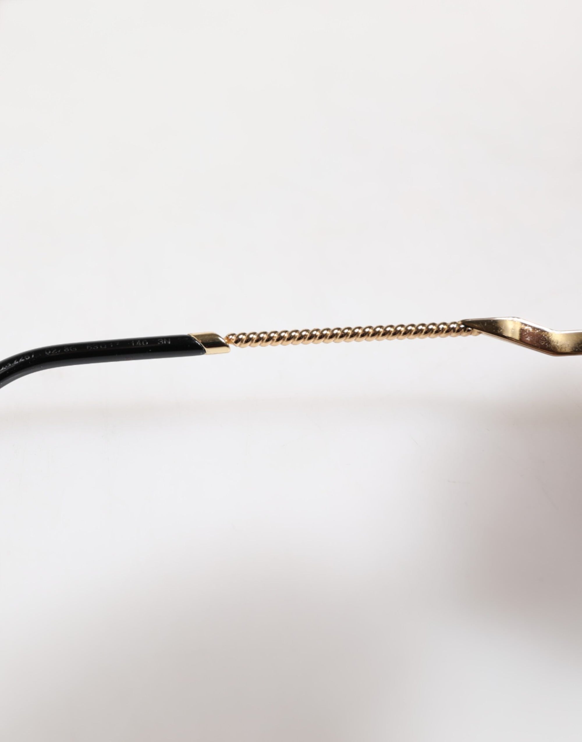 Dolce &amp; Gabbana DG2267 Black Gold Metal Full Rim Square Sunglasses