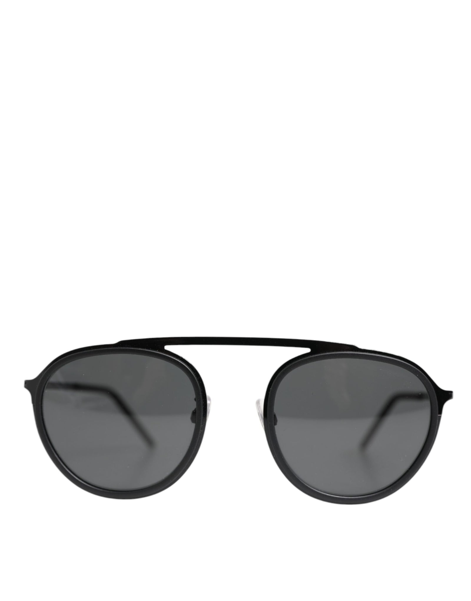Dolce &amp; Gabbana Matte Black DG2276 Metal Rim Round Shades Sunglasses