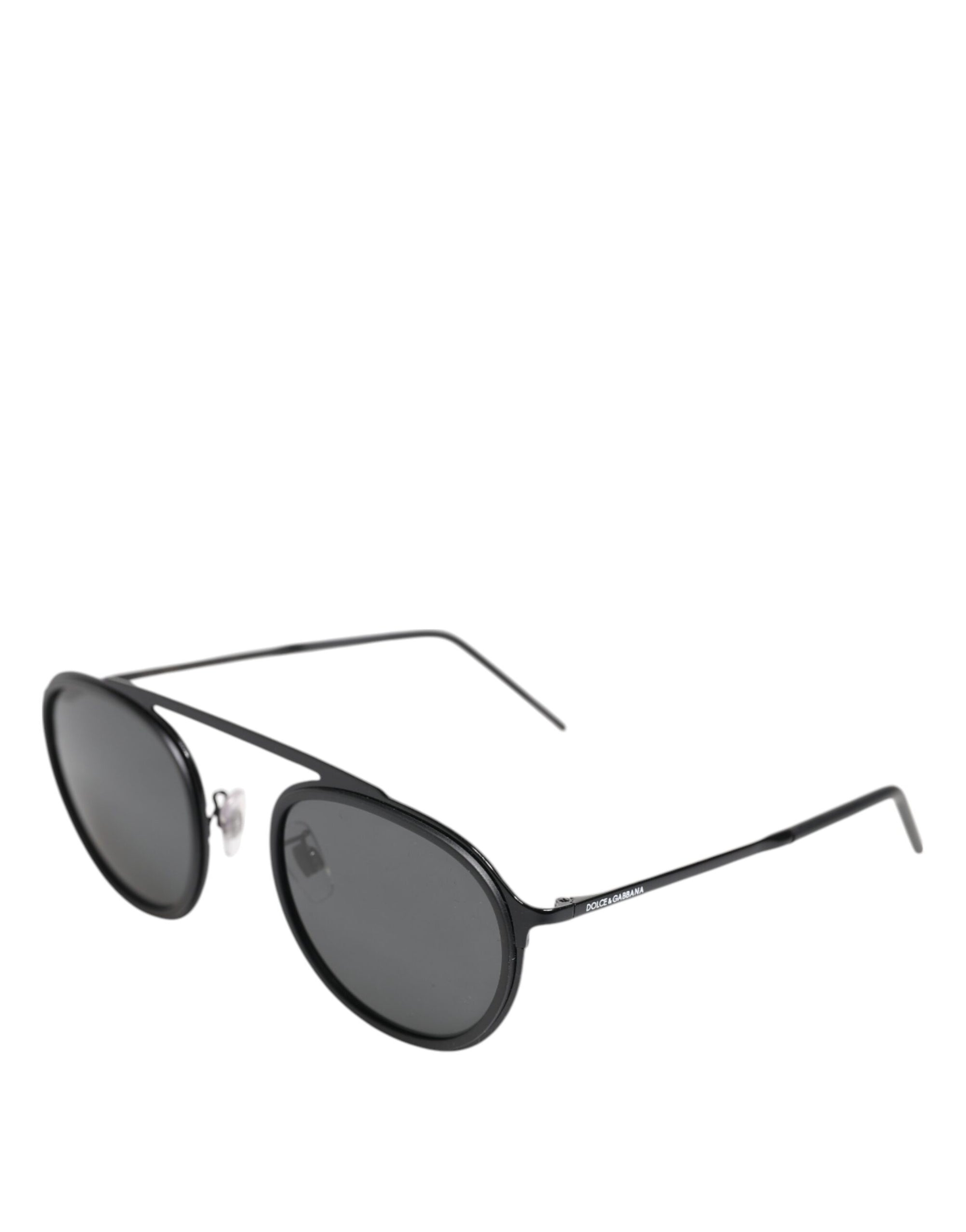Dolce &amp; Gabbana Matte Black DG2276 Metal Rim Round Shades Sunglasses