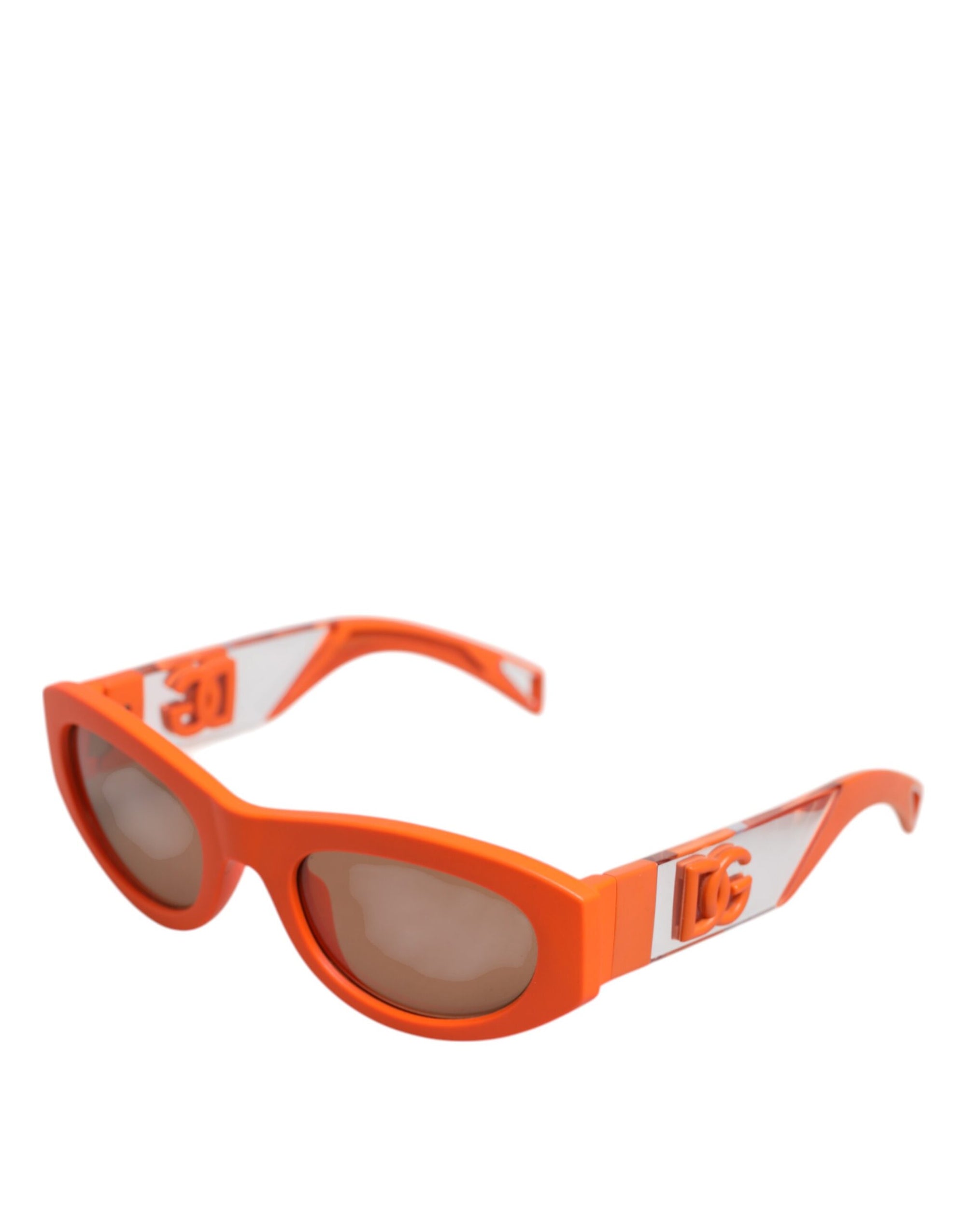 Dolce &amp; Gabbana Orange Reborn To Live Oval Frame Logo Eyewear Sunglasses