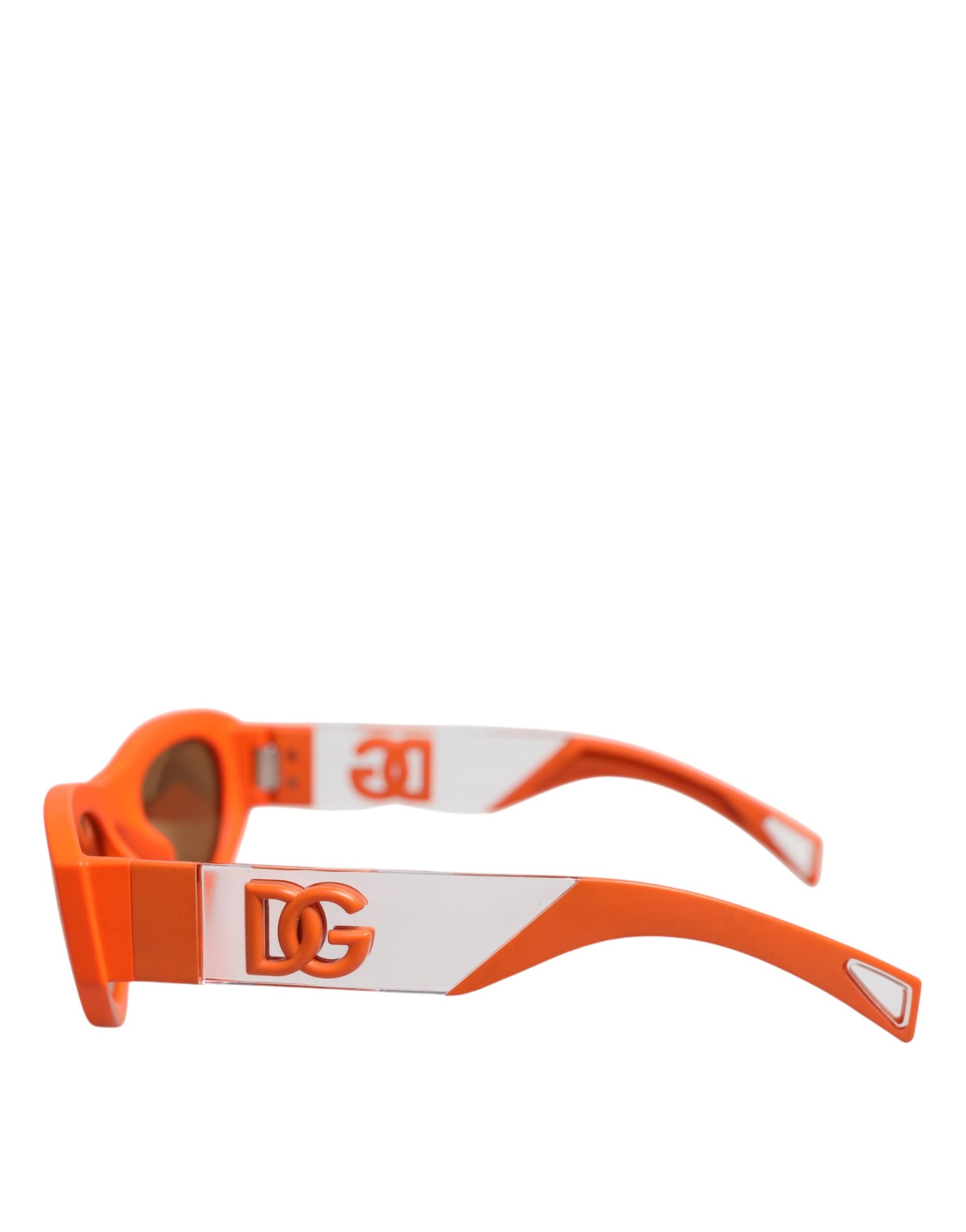 Dolce &amp; Gabbana Orange Reborn To Live Oval Frame Logo Eyewear Sunglasses