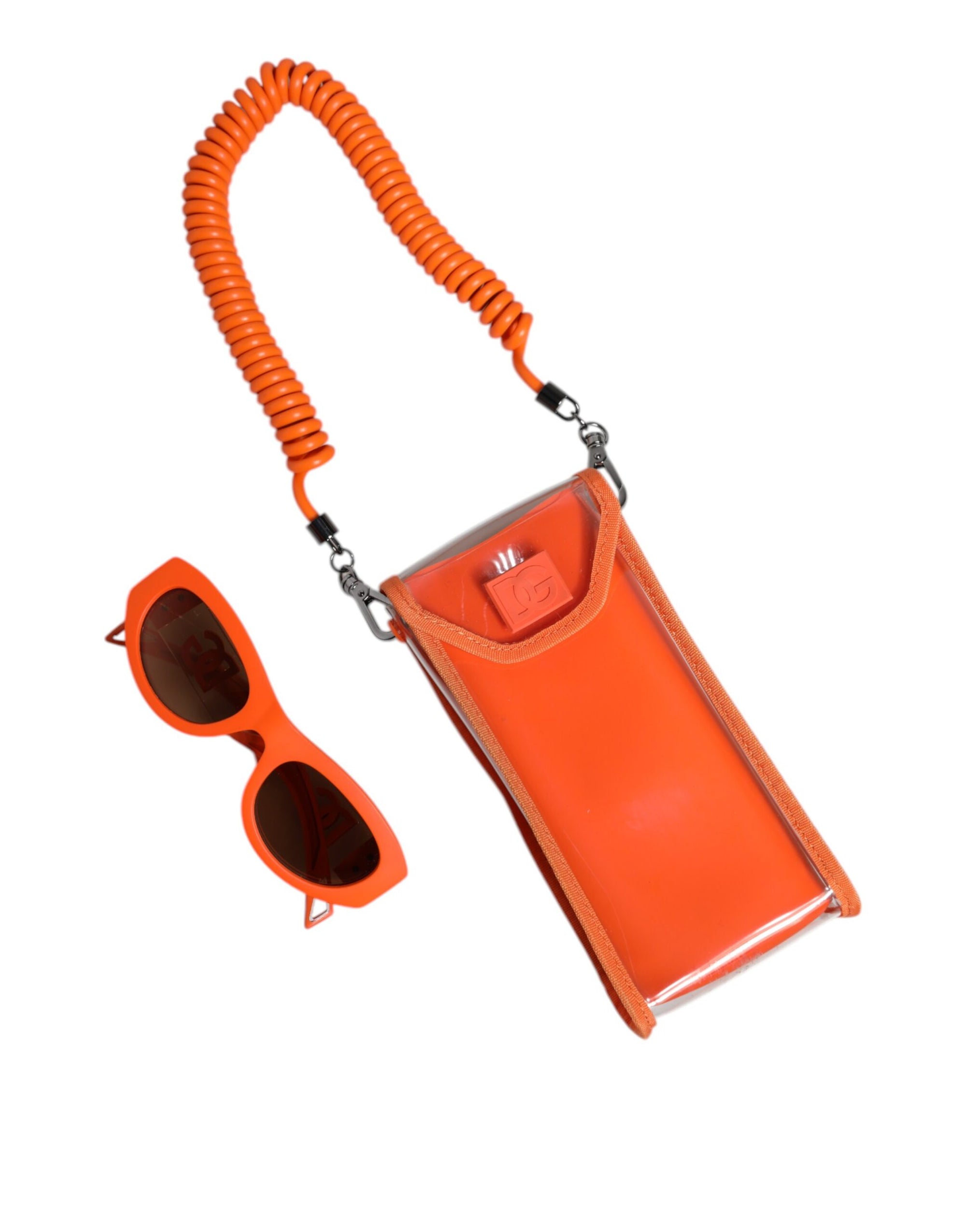 Dolce &amp; Gabbana Orange Reborn To Live Oval Frame Logo Eyewear Sunglasses